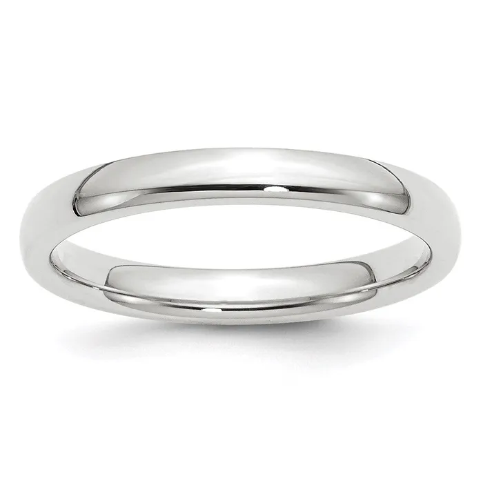 Rings Solid 18K White Gold 3mm Standard Comfort Fit MensWomens Wedding Band Ring Size 14 Goldia