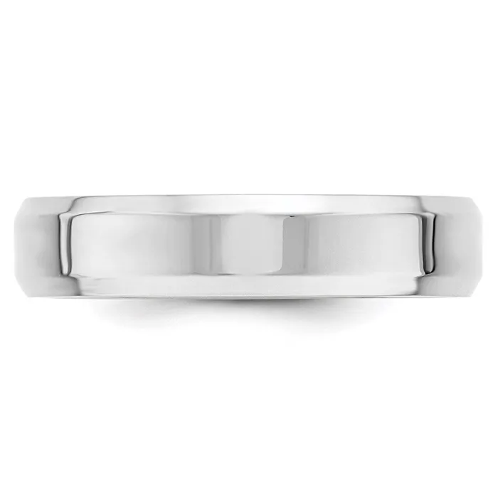 Rings Solid 18K White Gold 5mm Bevel Edge Comfort Fit MensWomens Wedding Band Ring Size 55 Goldia Rings Solid 18K White Gold 5mm Bevel Edge Comfort Fit MensWomens Wedding Band Ring Size 55 Goldia