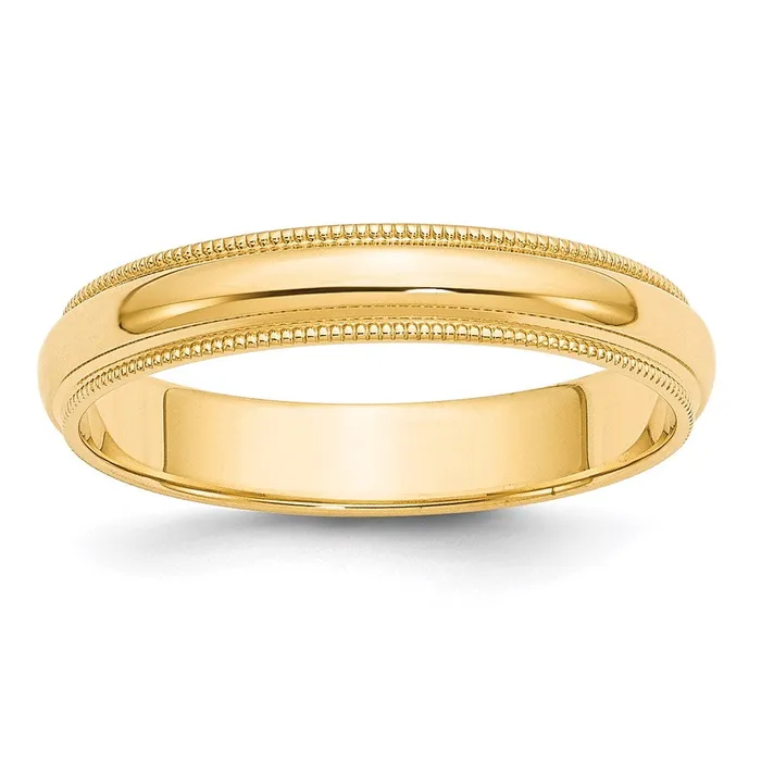 Rings Solid 18K Yellow Gold 4mm Milgrain HalfRound Wedding MensWomens Wedding Band Ring Size 105 Goldia Rings Solid 18K Yellow Gold 4mm Milgrain HalfRound Wedding MensWomens Wedding Band Ring Size 105 Goldia