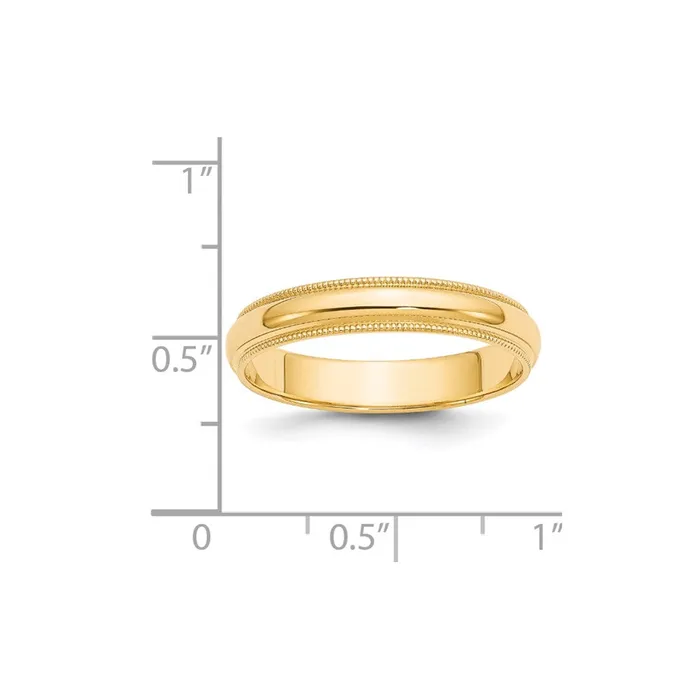 Rings Solid 18K Yellow Gold 4mm Milgrain HalfRound Wedding MensWomens Wedding Band Ring Size 105 Goldia Rings Solid 18K Yellow Gold 4mm Milgrain HalfRound Wedding MensWomens Wedding Band Ring Size 105 Goldia