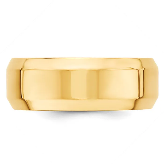 Rings Solid 18K Yellow Gold 8mm Bevel Edge Comfort Fit MensWomens Wedding Band Ring Size 125 Goldia Rings Solid 18K Yellow Gold 8mm Bevel Edge Comfort Fit MensWomens Wedding Band Ring Size 125 Goldia