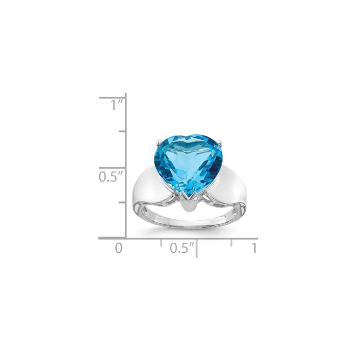 Rings Sterling Silver Rhodium Blue Topaz Gemstone Birthstone Ring Fine Jewelry Gift for Her Goldia Rings Sterling Silver Rhodium Blue Topaz Gemstone Birthstone Ring Fine Jewelry Gift for Her Goldia
