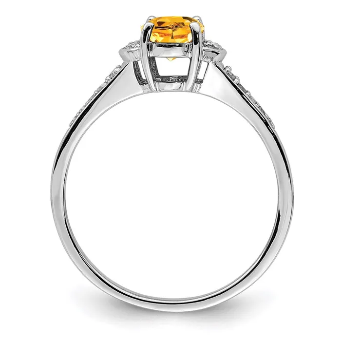 Rings Sterling Silver Rhodium Diamond u0026 Citrine Ring Goldia