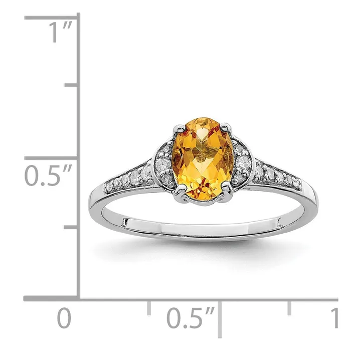 Rings Sterling Silver Rhodium Diamond u0026 Citrine Ring Goldia