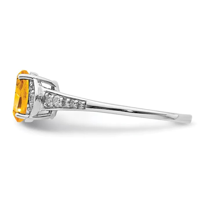 Rings Sterling Silver Rhodium Diamond u0026 Citrine Ring Goldia
