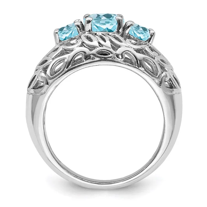 Rings Sterling Silver Rhodium Sky Blue Topaz Ring Goldia