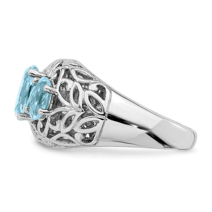 Rings Sterling Silver Rhodium Sky Blue Topaz Ring Goldia