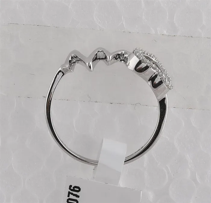 Rings Sterling Silver Round Diamond Heart Heartbeat Ring 120 Cttw gndatlanta