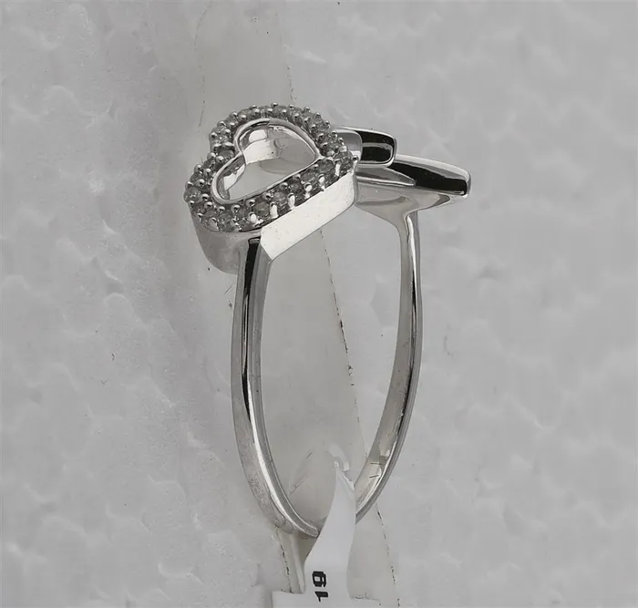 Rings Sterling Silver Round Diamond Heart Heartbeat Ring 120 Cttw gndatlanta