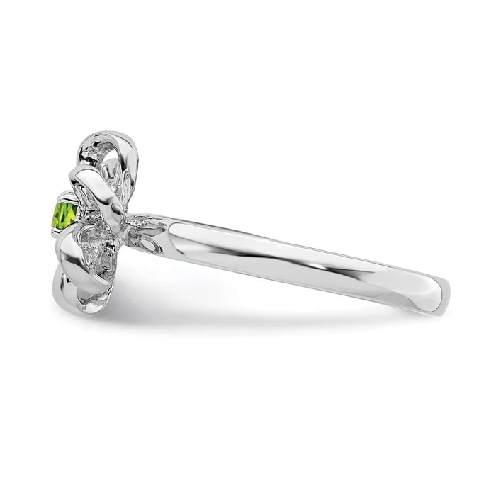 Rings Sterling Silver Stackable Expressions Polished Peridot Flower Ring Goldia