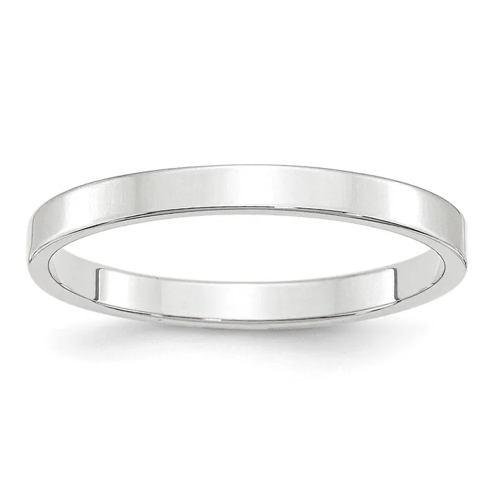 Solid 10K White Gold 25mm Light Weight Flat MensWomens Wedding Band Ring Size 45 Goldia Rings Solid 10K White Gold 25mm Light Weight Flat MensWomens Wedding Band Ring Size 45 Goldia Rings