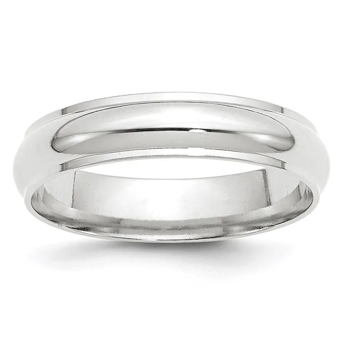 Solid 10K White Gold 5mm Half Round with Edge MensWomens Wedding Band Ring Size 5 Goldia Rings Solid 10K White Gold 5mm Half Round with Edge MensWomens Wedding Band Ring Size 5 Goldia Rings
