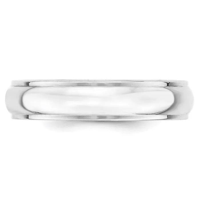 Solid 10K White Gold 5mm Half Round with Edge MensWomens Wedding Band Ring Size 5 Goldia Rings Solid 10K White Gold 5mm Half Round with Edge MensWomens Wedding Band Ring Size 5 Goldia Rings