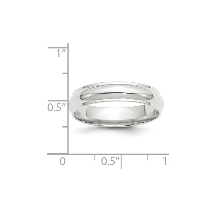 Solid 10K White Gold 5mm Half Round with Edge MensWomens Wedding Band Ring Size 5 Goldia Rings Solid 10K White Gold 5mm Half Round with Edge MensWomens Wedding Band Ring Size 5 Goldia Rings