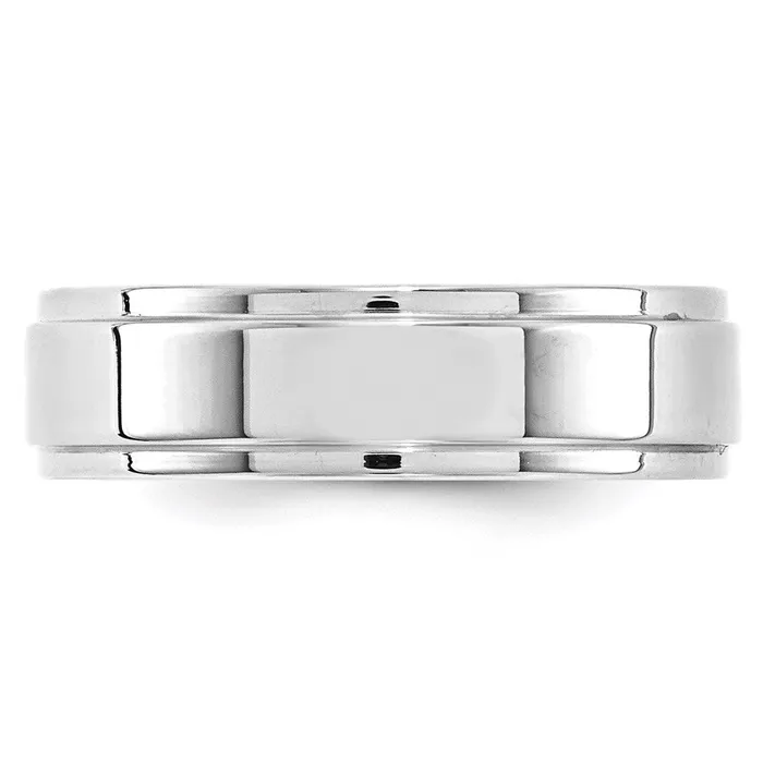 Solid 10K White Gold 6mm Flat with Step Edge MensWomens Wedding Band Ring Size 125 Goldia Rings Solid 10K White Gold 6mm Flat with Step Edge MensWomens Wedding Band Ring Size 125 Goldia Rings