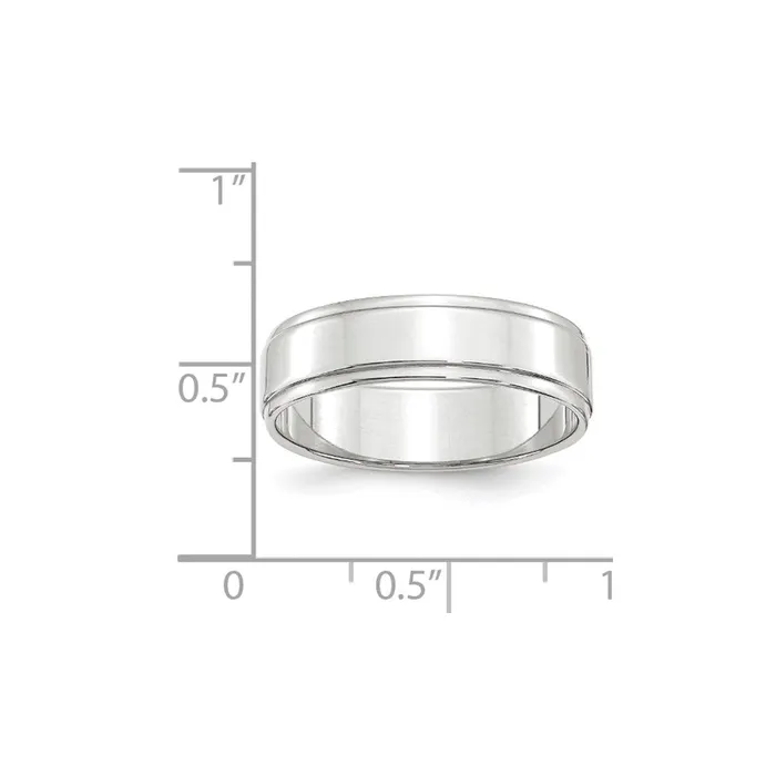 Solid 10K White Gold 6mm Flat with Step Edge MensWomens Wedding Band Ring Size 125 Goldia Rings Solid 10K White Gold 6mm Flat with Step Edge MensWomens Wedding Band Ring Size 125 Goldia Rings