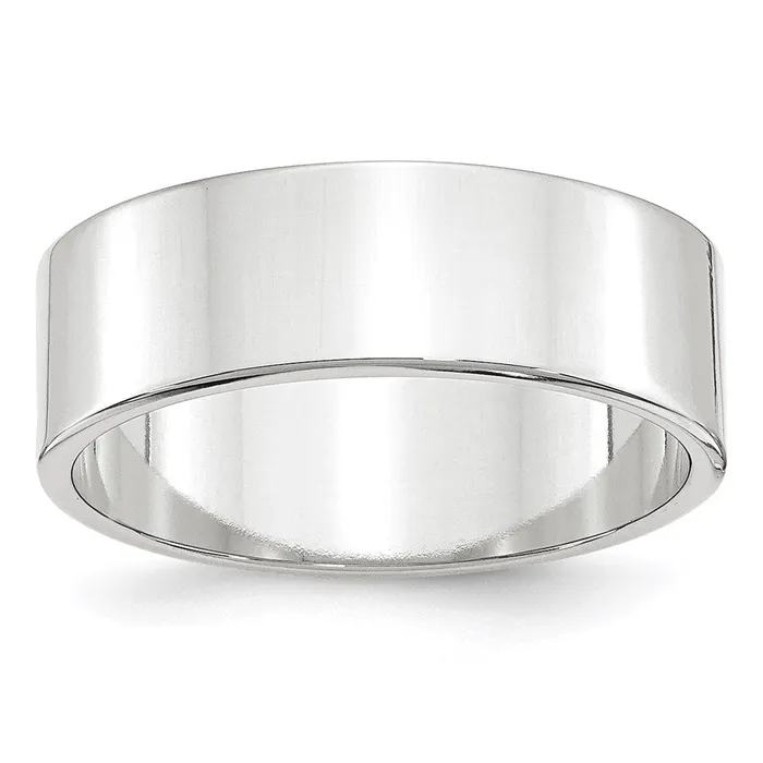Solid 10K White Gold 7mm Light Weight Flat MensWomens Wedding Band Ring Size 8 Goldia Rings Solid 10K White Gold 7mm Light Weight Flat MensWomens Wedding Band Ring Size 8 Goldia Rings