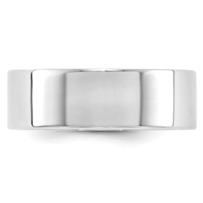 Solid 10K White Gold 7mm Light Weight Flat MensWomens Wedding Band Ring Size 8 Goldia Rings Solid 10K White Gold 7mm Light Weight Flat MensWomens Wedding Band Ring Size 8 Goldia Rings