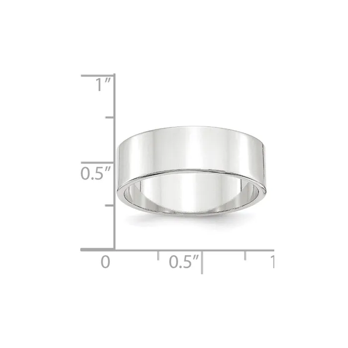 Solid 10K White Gold 7mm Light Weight Flat MensWomens Wedding Band Ring Size 8 Goldia Rings Solid 10K White Gold 7mm Light Weight Flat MensWomens Wedding Band Ring Size 8 Goldia Rings