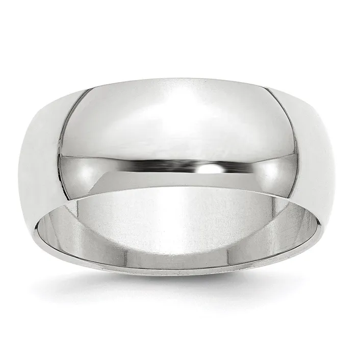 Solid 10K Yellow Gold White Gold 8mm HalfRound MensWomens Wedding Band Ring Size 9 Goldia Rings Solid 10K Yellow Gold White Gold 8mm HalfRound MensWomens Wedding Band Ring Size 9 Goldia Rings