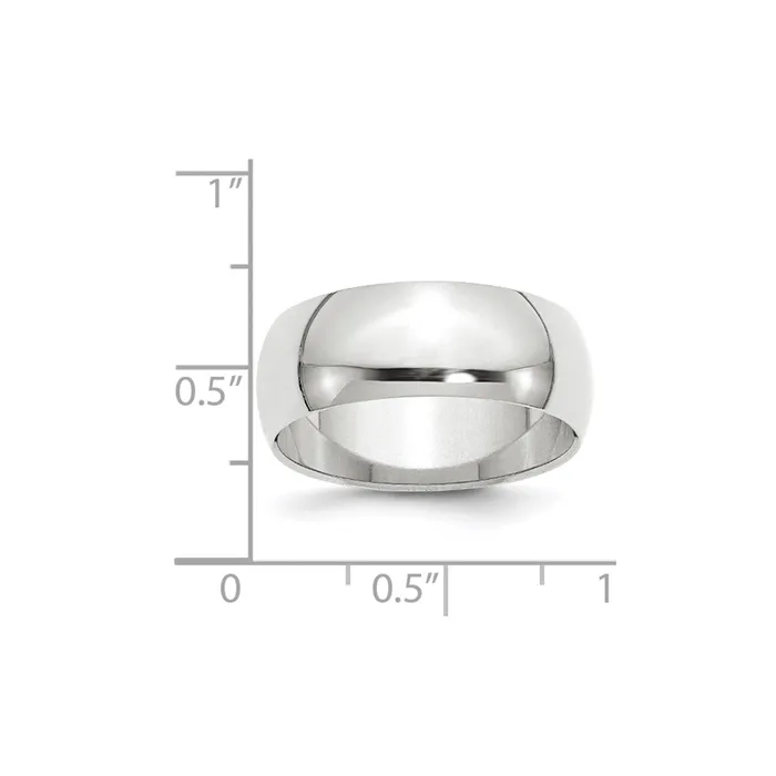 Solid 10K Yellow Gold White Gold 8mm HalfRound MensWomens Wedding Band Ring Size 9 Goldia Rings Solid 10K Yellow Gold White Gold 8mm HalfRound MensWomens Wedding Band Ring Size 9 Goldia Rings