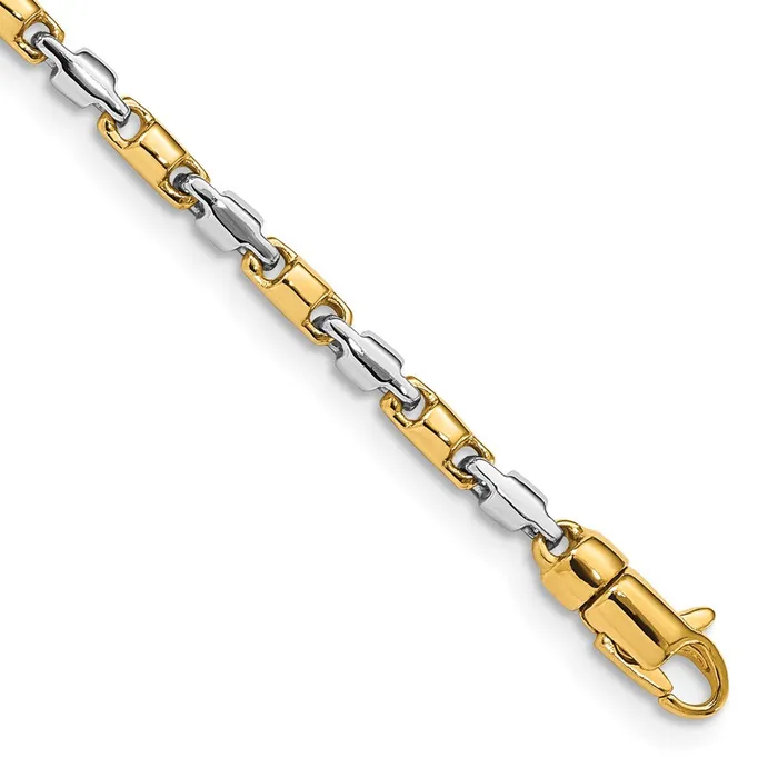 Solid 14K Twotone Gold 20 inch 25mm Hand Polished Fancy Link with Lobster Clasp Chain Necklace MDS Necklaces Solid 14K Twotone Gold 20 inch 25mm Hand Polished Fancy Link with Lobster Clasp Chain Necklace MDS Necklaces