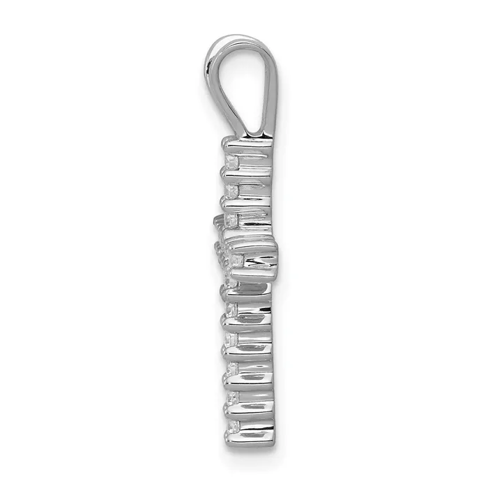Solid 14k White Gold 14ct Simulated CZ Latin Cross Pendant Goldia Necklaces Solid 14k White Gold 14ct Simulated CZ Latin Cross Pendant Goldia Necklaces