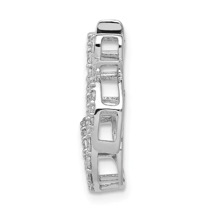 Solid 14k White Gold 38ct Simulated CZ Om Symbol Chain Slide Goldia Necklaces Solid 14k White Gold 38ct Simulated CZ Om Symbol Chain Slide Goldia Necklaces