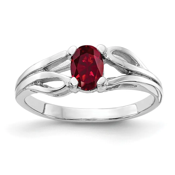 Solid 14k White Gold 6x4mm Oval Created Simulated Ruby Ring Goldia Rings Solid 14k White Gold 6x4mm Oval Created Simulated Ruby Ring Goldia Rings