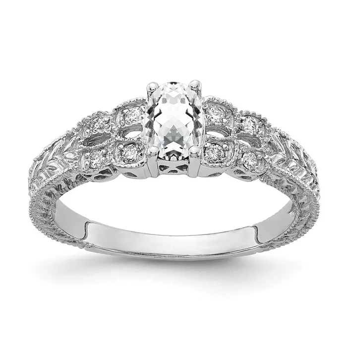 Solid 14k White Gold 6x4mm Oval Cubic Zirconia A Simulated CZ Ring Goldia Rings Solid 14k White Gold 6x4mm Oval Cubic Zirconia A Simulated CZ Ring Goldia Rings