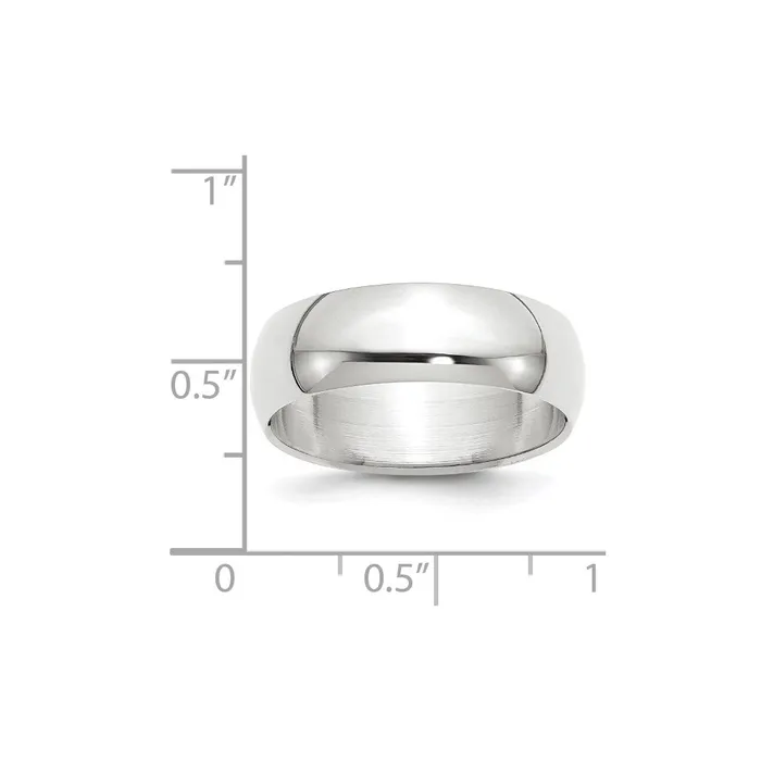 Solid 14K White Gold 7mm Half Round MensWomens Wedding Band Ring Size 125 Goldia Rings Solid 14K White Gold 7mm Half Round MensWomens Wedding Band Ring Size 125 Goldia Rings