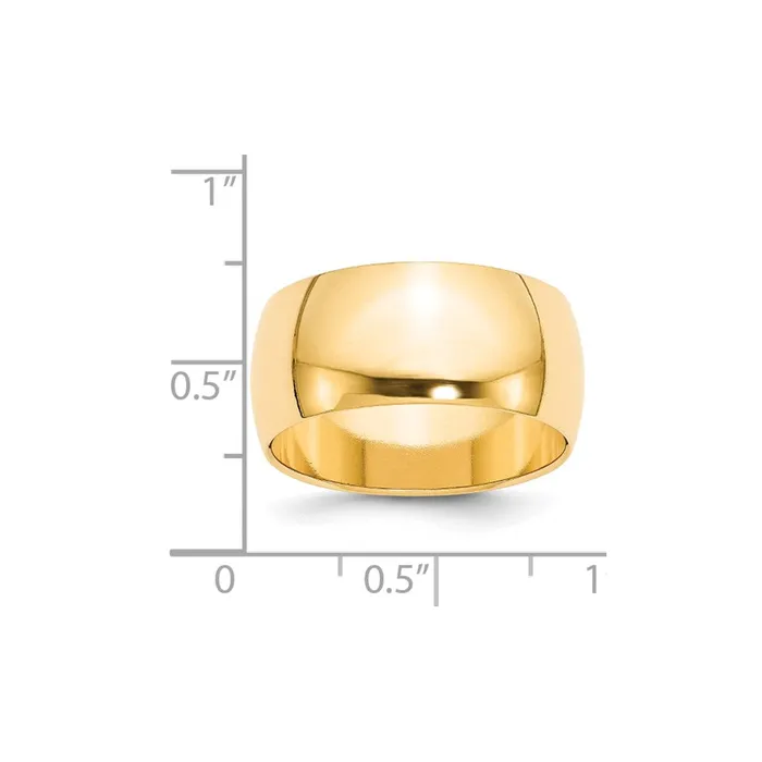 Solid 14K Yellow Gold 10mm Half Round MensWomens Wedding Band Ring Size 10 Goldia Rings Solid 14K Yellow Gold 10mm Half Round MensWomens Wedding Band Ring Size 10 Goldia Rings