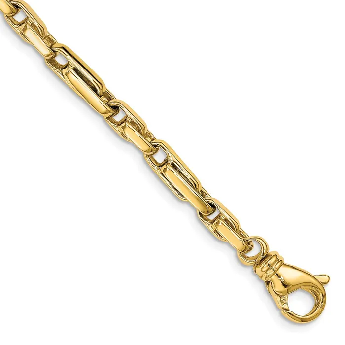 Solid 14K Yellow Gold 20 inch 5mm Hand Polished Fancy Link with Fancy Lobster Clasp Chain Necklace MDS Necklaces Solid 14K Yellow Gold 20 inch 5mm Hand Polished Fancy Link with Fancy Lobster Clasp Chain Necklace MDS Necklaces