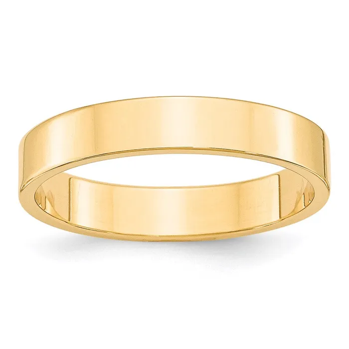 Solid 14K Yellow Gold 4mm Light Weight Flat MensWomens Wedding Band Ring Size 55 Goldia Rings Solid 14K Yellow Gold 4mm Light Weight Flat MensWomens Wedding Band Ring Size 55 Goldia Rings