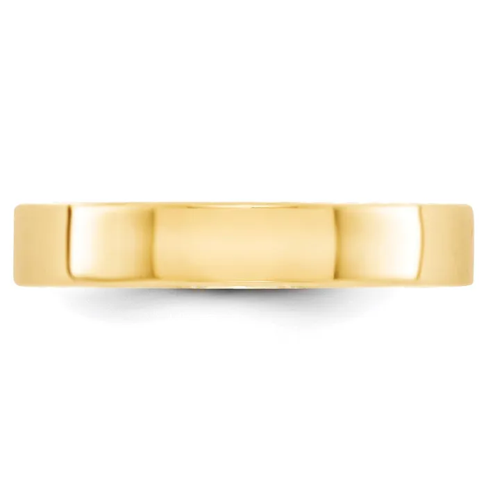 Solid 14K Yellow Gold 4mm Light Weight Flat MensWomens Wedding Band Ring Size 55 Goldia Rings Solid 14K Yellow Gold 4mm Light Weight Flat MensWomens Wedding Band Ring Size 55 Goldia Rings