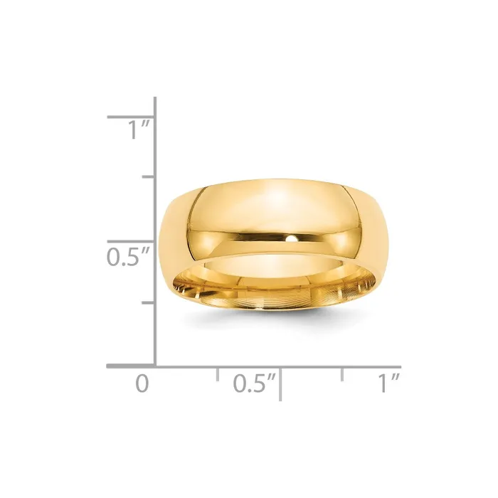 Solid 14K Yellow Gold 8mm Comfort Fit MensWomens Wedding Band Ring Size 12 Goldia Rings Solid 14K Yellow Gold 8mm Comfort Fit MensWomens Wedding Band Ring Size 12 Goldia Rings
