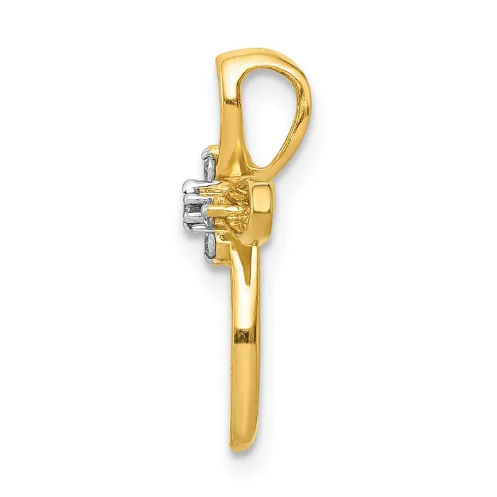 Solid 14k Yellow Gold Simulated CZ Cross Slide Pendant Goldia Necklaces Solid 14k Yellow Gold Simulated CZ Cross Slide Pendant Goldia Necklaces