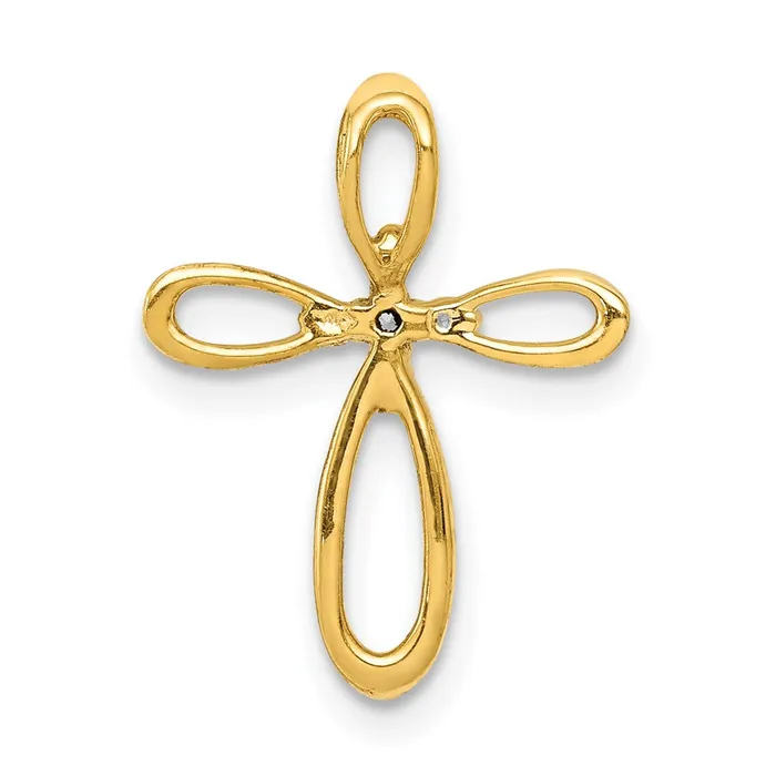 Solid 14k Yellow Gold Simulated CZ Cross Slide Pendant Goldia Necklaces Solid 14k Yellow Gold Simulated CZ Cross Slide Pendant Goldia Necklaces