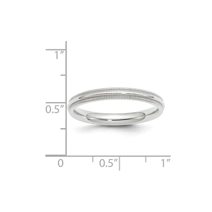 Solid 18K White Gold 3mm Milgrain Comfort Fit MensWomens Wedding Band Ring Size 14 Goldia Rings Solid 18K White Gold 3mm Milgrain Comfort Fit MensWomens Wedding Band Ring Size 14 Goldia Rings