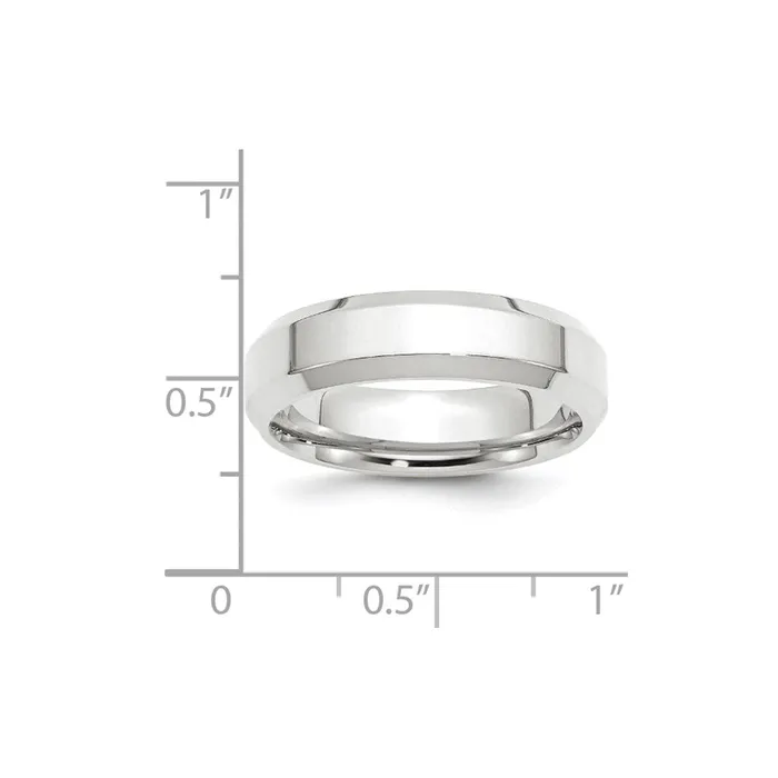 Solid 18K White Gold 6mm Bevel Edge Comfort Fit MensWomens Wedding Band Ring Size 75 Goldia Rings Solid 18K White Gold 6mm Bevel Edge Comfort Fit MensWomens Wedding Band Ring Size 75 Goldia Rings