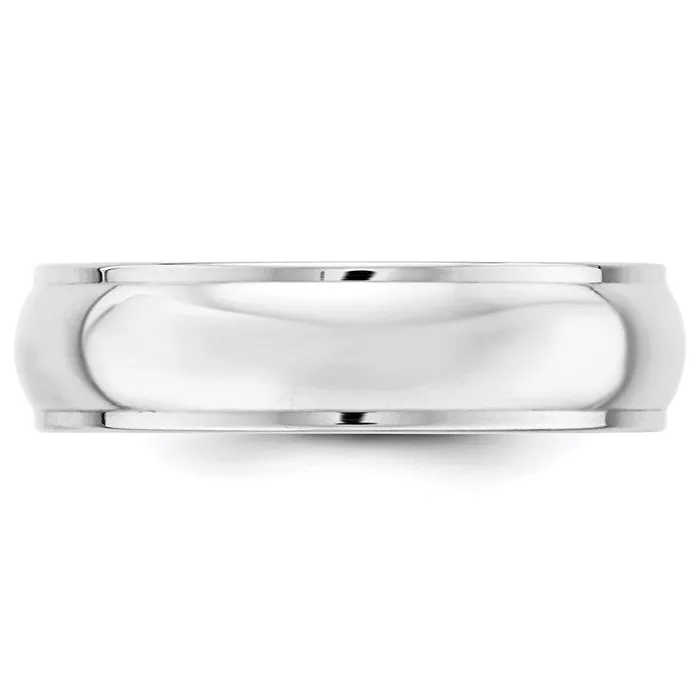 Solid 18K White Gold 6mm Half Round with Edge MensWomens Wedding Band Ring Size 115 Goldia Rings Solid 18K White Gold 6mm Half Round with Edge MensWomens Wedding Band Ring Size 115 Goldia Rings
