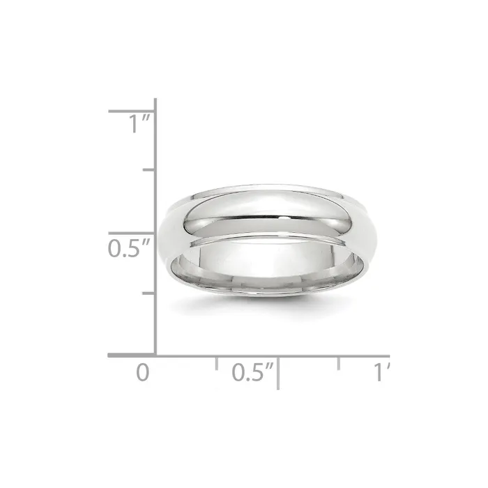Solid 18K White Gold 6mm Half Round with Edge MensWomens Wedding Band Ring Size 115 Goldia Rings Solid 18K White Gold 6mm Half Round with Edge MensWomens Wedding Band Ring Size 115 Goldia Rings