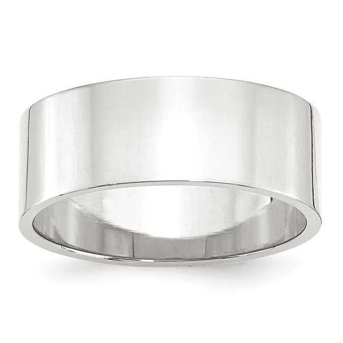 Solid 18K White Gold 8mm Light Weight Flat MensWomens Wedding Band Ring Size 11 Goldia Rings Solid 18K White Gold 8mm Light Weight Flat MensWomens Wedding Band Ring Size 11 Goldia Rings