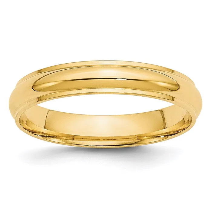 Solid 18K Yellow Gold 4mm Half Round with Edge MensWomens Wedding Band Ring Size 45 Goldia Rings Solid 18K Yellow Gold 4mm Half Round with Edge MensWomens Wedding Band Ring Size 45 Goldia Rings