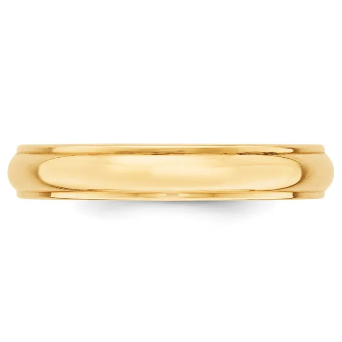 Solid 18K Yellow Gold 4mm Half Round with Edge MensWomens Wedding Band Ring Size 45 Goldia Rings Solid 18K Yellow Gold 4mm Half Round with Edge MensWomens Wedding Band Ring Size 45 Goldia Rings