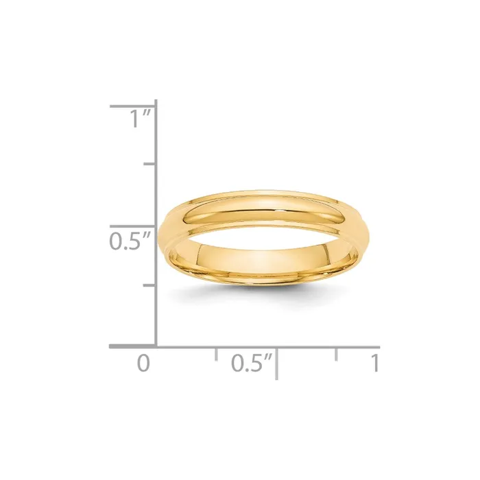 Solid 18K Yellow Gold 4mm Half Round with Edge MensWomens Wedding Band Ring Size 45 Goldia Rings Solid 18K Yellow Gold 4mm Half Round with Edge MensWomens Wedding Band Ring Size 45 Goldia Rings