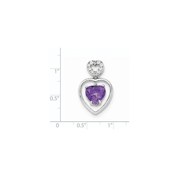 Sterling Silver Amethyst and White Topaz Dangle Pendant Goldia Necklaces