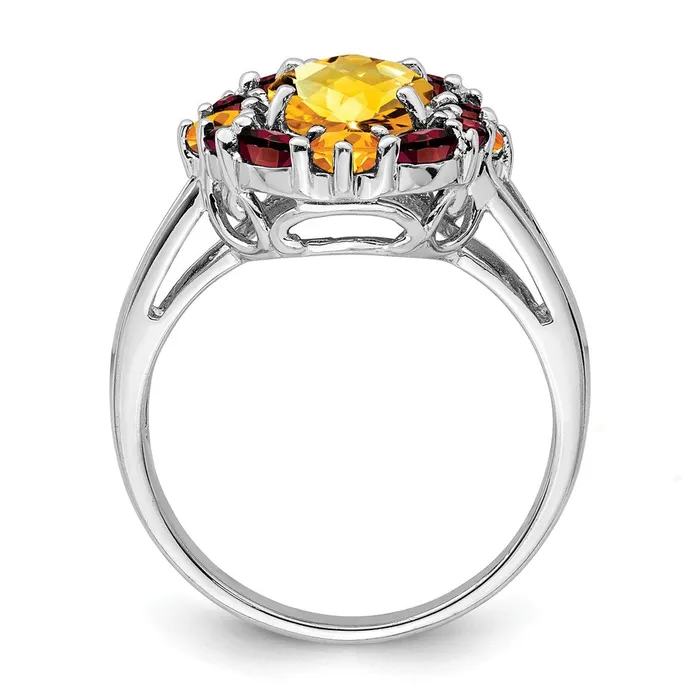 Sterling Silver Rhodium Citrine u0026 Garnet Ring Goldia Rings