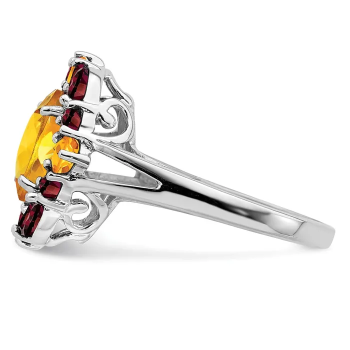 Sterling Silver Rhodium Citrine u0026 Garnet Ring Goldia Rings