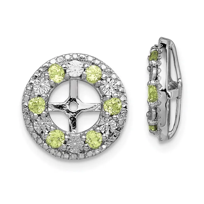 Sterling Silver Rhodium Peridot Earring Jacket Goldia Earrings